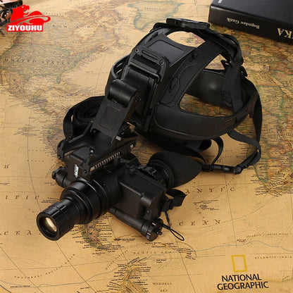 ZIYOUHU Green Low Light Night Head Mounted Gen 2+ Image Intensifier Tube Night Vision Device Outdoor Tactical Hunting Binoculars