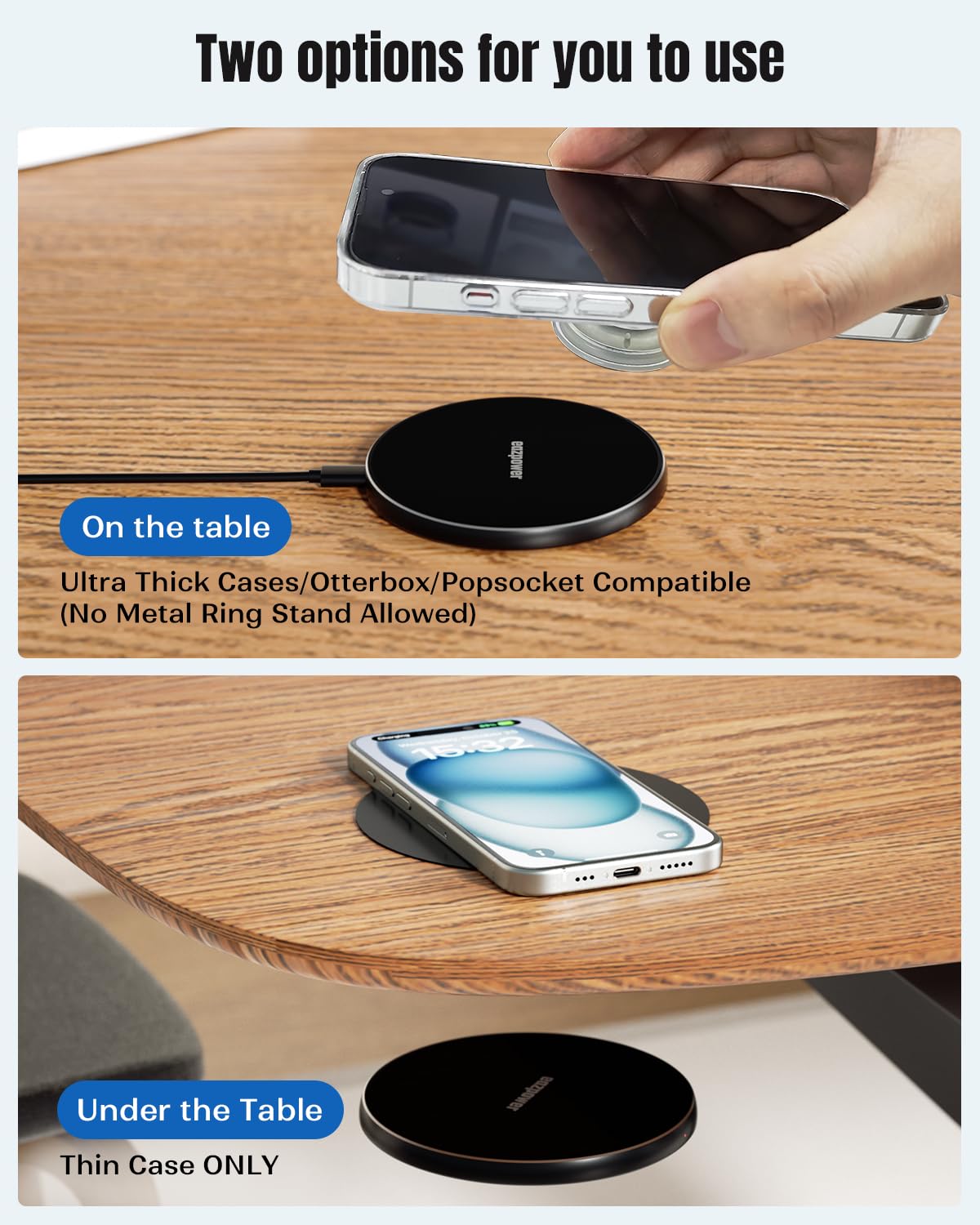 Invisible Wireless Charging Pad – Hidden Under Desk Charger