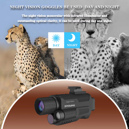 ZIYOUHU 9001 Digital Night Vision Infrare Monocular Built Tacticle Flashlight HD Video Speaker Camera Long Range Dark Hunting