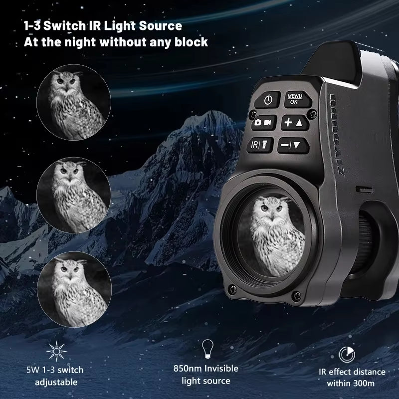 NV4B HD Digital Night Vision Scope IR 850nm WIFI Sight Scope 4X Zoom Aiming Riflescope Reticle Light Weight Hunting Device