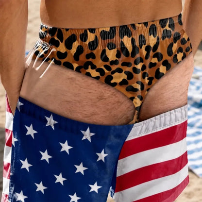Funny Men’s Optical Illusion Swim Trunks | Novelty Party Board Shorts Gift for Husband Boyfriend