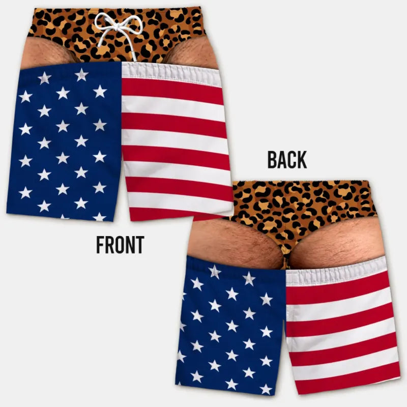Funny Men’s Optical Illusion Swim Trunks | Novelty Party Board Shorts Gift for Husband Boyfriend