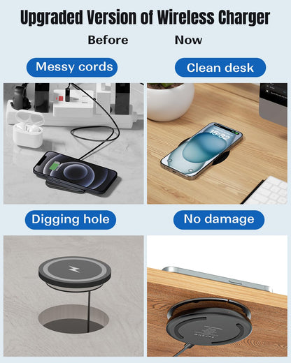 Invisible Wireless Charging Pad – Hidden Under Desk Charger