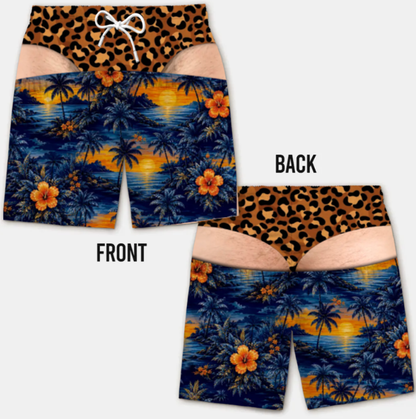 Funny Men’s Optical Illusion Swim Trunks | Novelty Party Board Shorts Gift for Husband Boyfriend