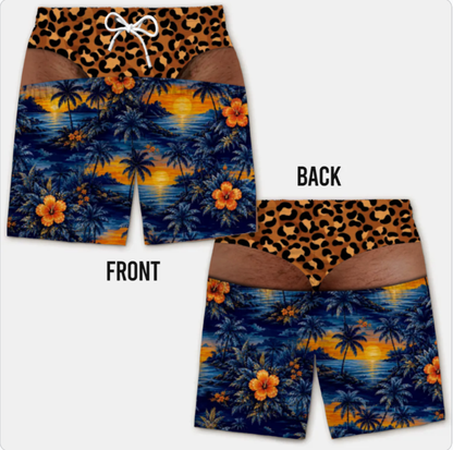 Funny Men’s Optical Illusion Swim Trunks | Novelty Party Board Shorts Gift for Husband Boyfriend