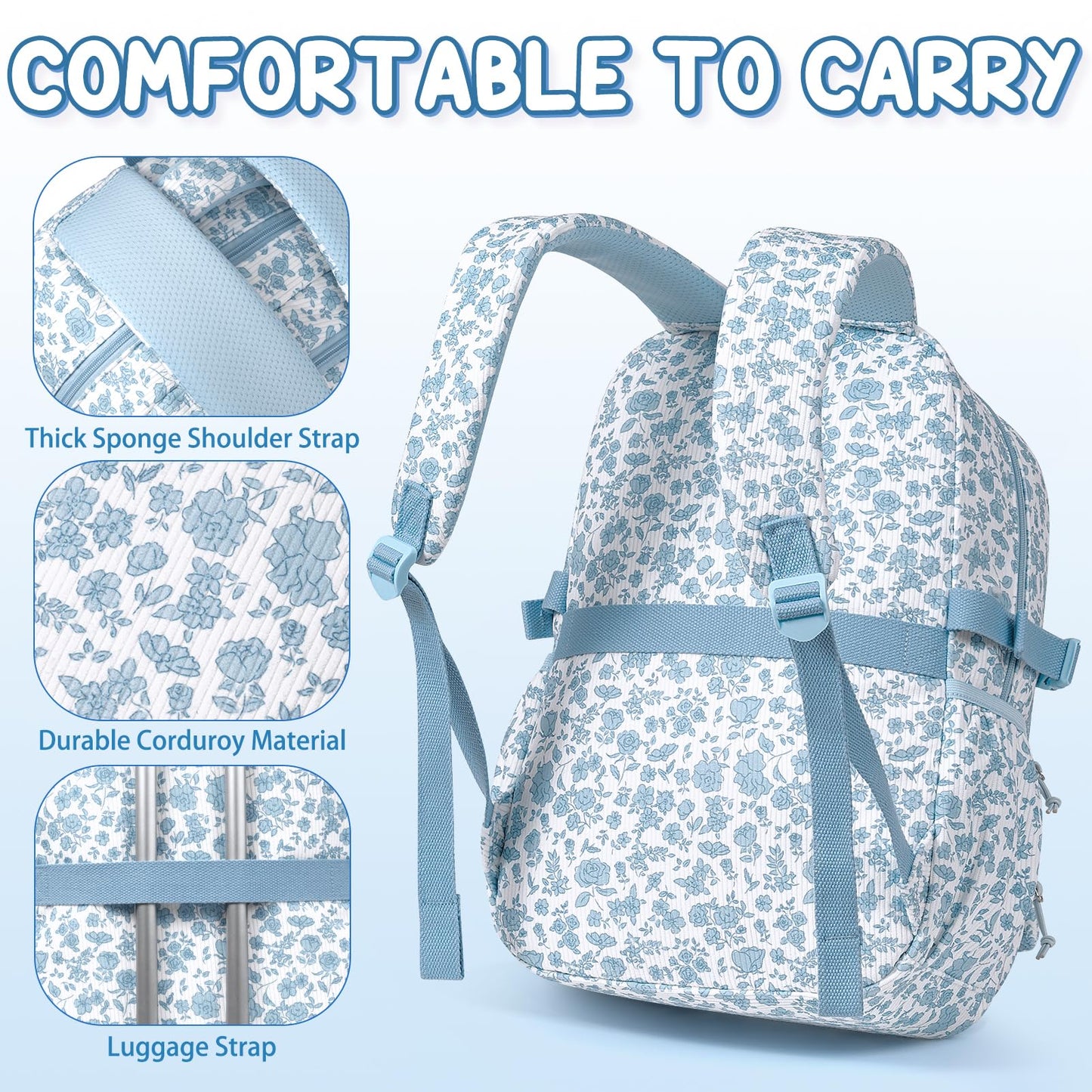Fimibuke 3-Piece Corduroy Backpack Set for Girls – Lightweight Bow School Bag with Lunch Bag & Pencil Case