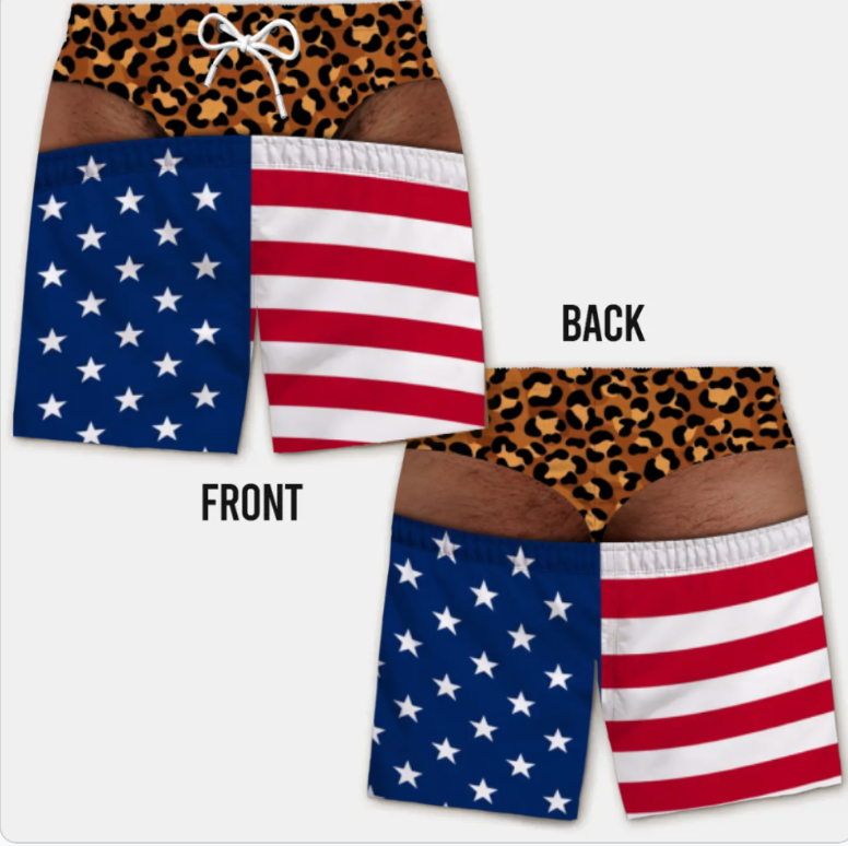 Funny Men’s Optical Illusion Swim Trunks | Novelty Party Board Shorts Gift for Husband Boyfriend