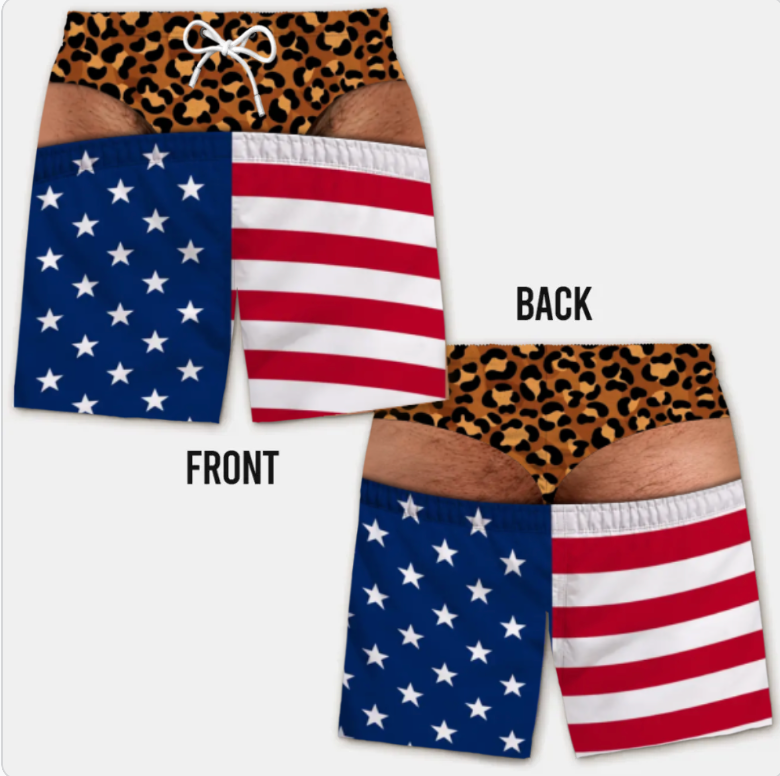Funny Men’s Optical Illusion Swim Trunks | Novelty Party Board Shorts Gift for Husband Boyfriend