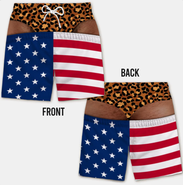 Funny Men’s Optical Illusion Swim Trunks | Novelty Party Board Shorts Gift for Husband Boyfriend